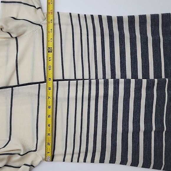 Cynthia Rowley 100% Extrafine Merino Wool Open Front Long  Cardigan Cream Grey M - Picture 8 of 8